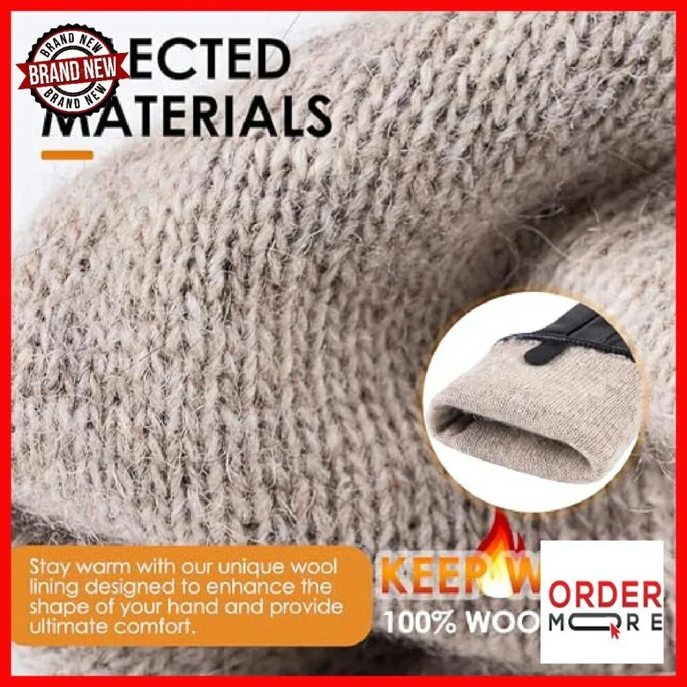 Women's Winter Leather Gloves Touchscreen Warm Driving Lambskin